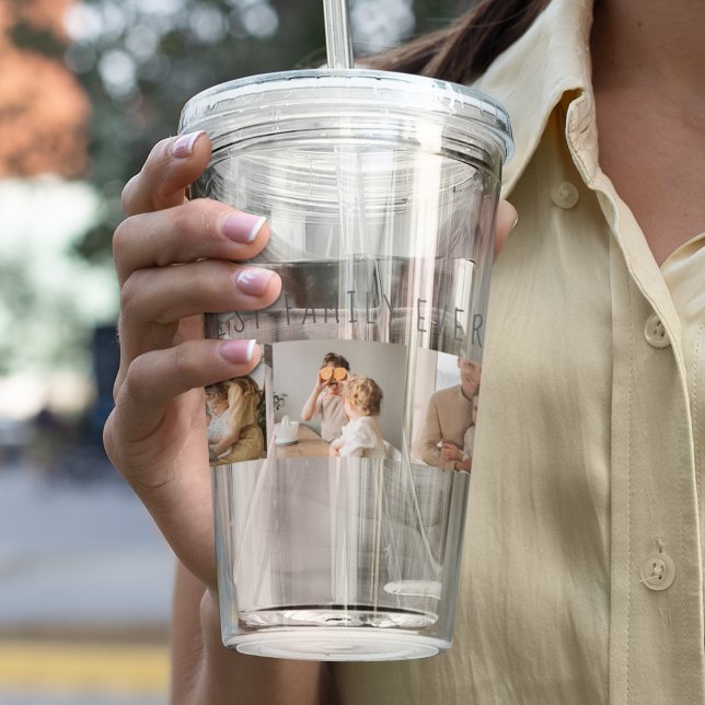 Verre En Acrylique Photo Collage Moderne & Meilleure Famille Jamais M (Créateur téléchargé)