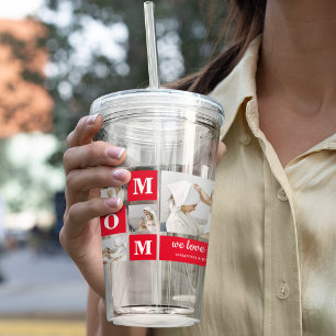 Verre En Acrylique Photo de collage moderne Best Mamma Ever Red Toxit