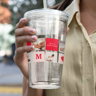 Verre En Acrylique Photo Rouge et rose Meilleure mère Ever Venin