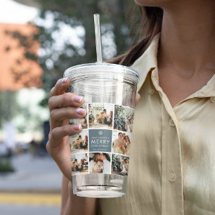 Verre En Acrylique Photos Multi Holiday   Merry Christmas  