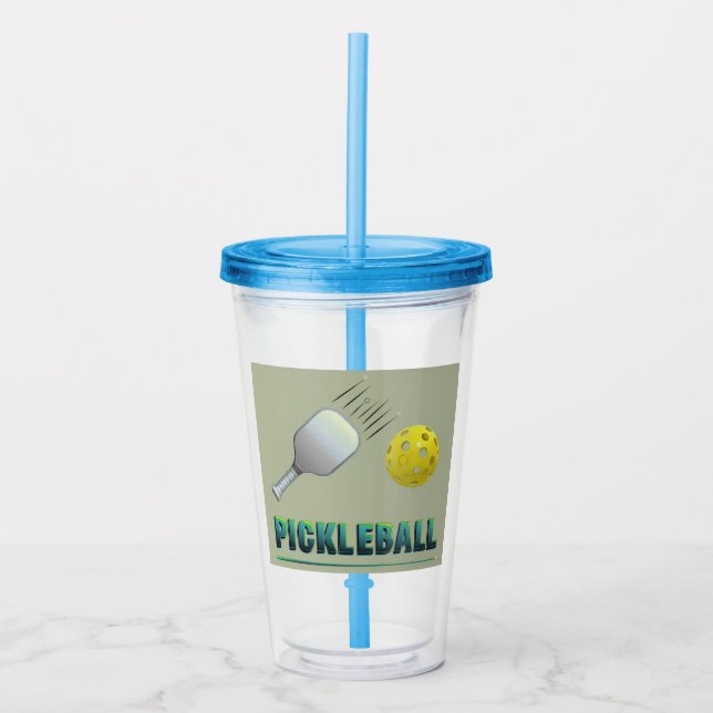 Verre En Acrylique Pickleball Player - Cool Paddle Art (Devant)