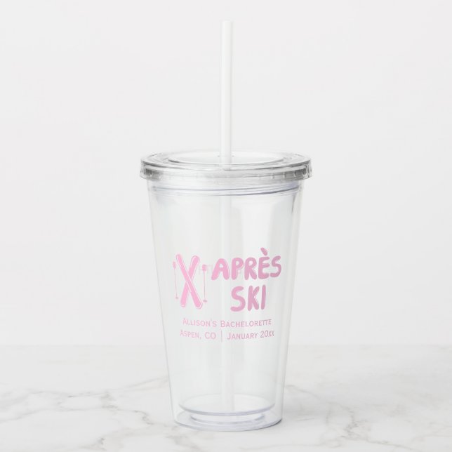 Verre En Acrylique Pink Apres Ski Bachelorette Party Favoriser (Devant)