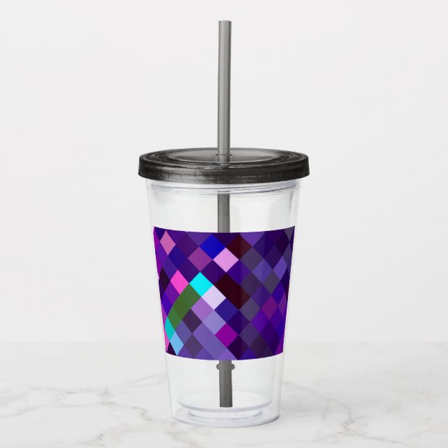 Verre En Acrylique Pixelated Pattern - Purple (Devant)
