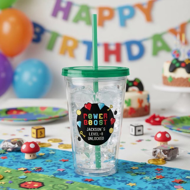 Verre En Acrylique Pixels Arcade Niveau supérieur Anniversaire de enf (Créateur téléchargé)