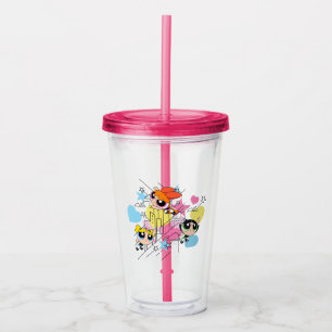 Verre En Acrylique Powerpuff Girls Townsville Pattern
