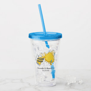 Verre En Acrylique Pregger Kegger Aquarelle Bière Baby shower Co-ED