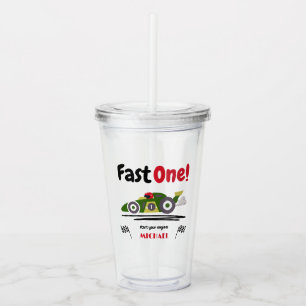 Verre En Acrylique Premier anniversaire Fast One Green Race Car