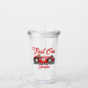 Verre En Acrylique Premier Anniversaire Red Race Car Fast One