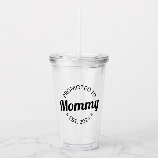 Verre En Acrylique Promu À Mommy Est. 2024 I (Devant)