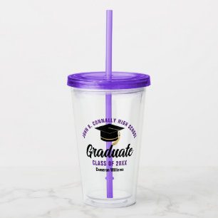 Verre En Acrylique Purple Graduate Custom Graduate Party
