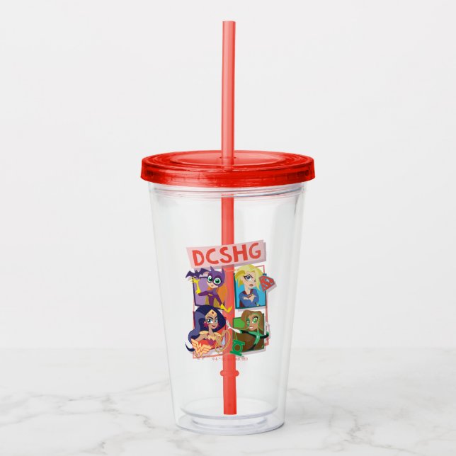 Verre En Acrylique Quartet Filles DC Super Hero (Devant)