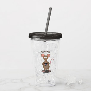 Verre En Acrylique Rat drôle avec dessin animé de la caméra