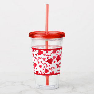 Verre En Acrylique Red Confetti Hearts Motif
