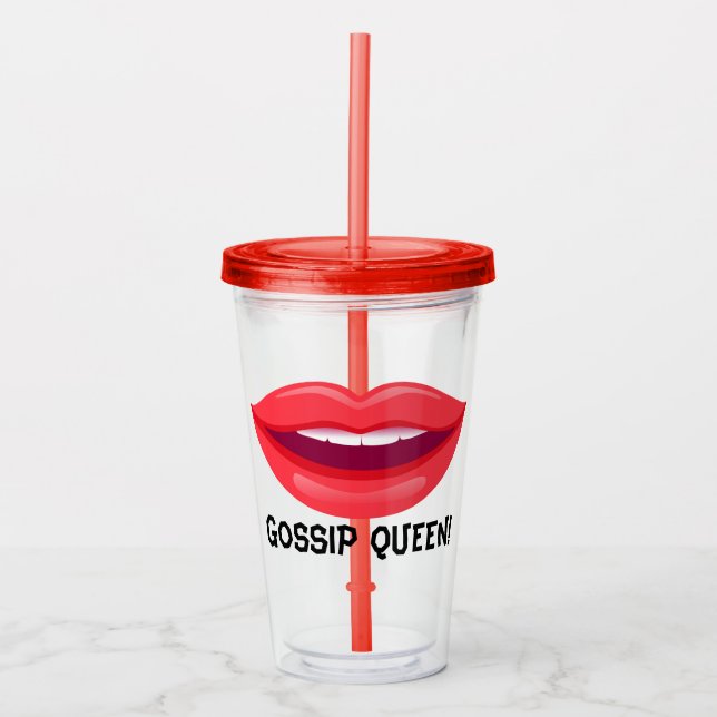 Verre En Acrylique Red Lip Gossip Queen Tumbler (Devant)