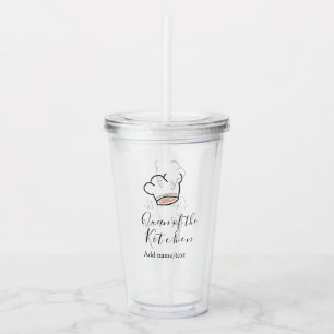 Verre En Acrylique Reine de la cuisine chef cuisinier ajouter nom cou