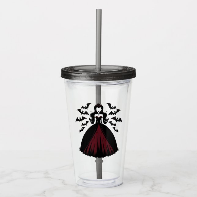 Verre En Acrylique Reine Vampire Halloween (Devant)