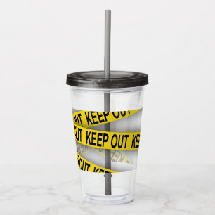 Verre En Acrylique Restez à l'écart ne traversez pas ruban de police 