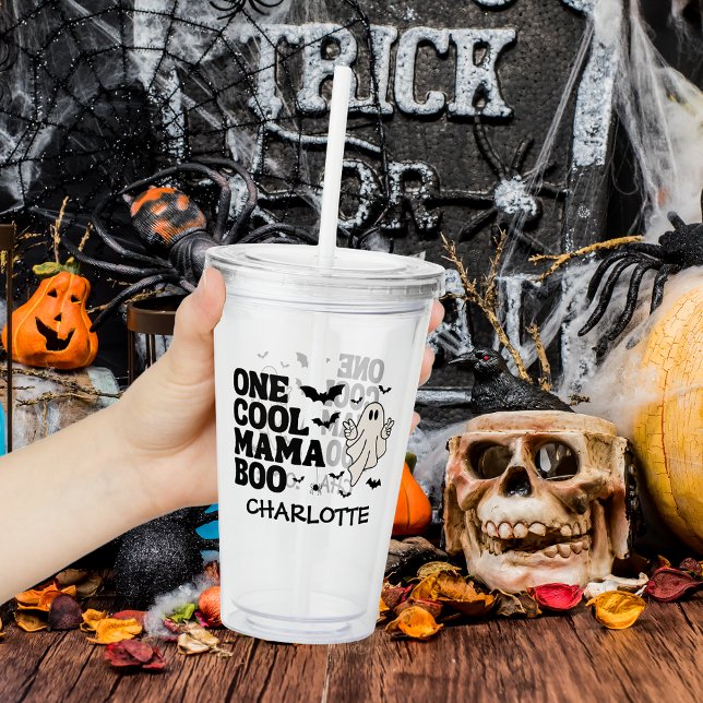 Verre En Acrylique Retro Ghost One Halloween Boy 1st Birthday (Créateur téléchargé)