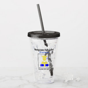 Verre En Acrylique Réunion du lycée sur mesure Jaune et bleu