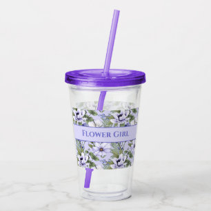 Verre En Acrylique Romantic Periwinkle Florals Lavender Fleur Girl