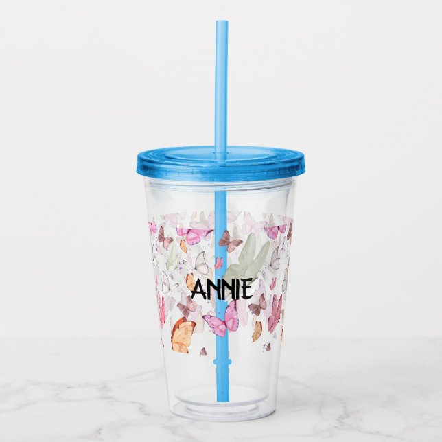 Verre En Acrylique rose gold butterfly (Devant)