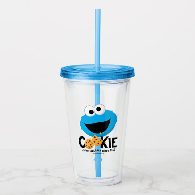 Verre En Acrylique Rue Sésame | Cookie Monster Lookies (Devant)