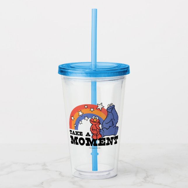Verre En Acrylique Rue Sésame | Elmo & Cookie Take a Moment (Devant)