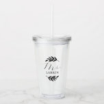 Verre En Acrylique Rustic Branch M. Monogram Groom Don<br><div class="desc">Des tasses à tumeur acrylique monogrammées personnalisées font les cadeaux parfaits pour votre mariage. Ajoutez les noms de la mariée et du marié, le nom de famille, la date du mariage ou tout autre texte personnalisé. Utilisez les outils de conception pour personnaliser les polices de texte et les couleurs et...</div>
