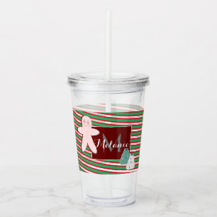 Verre En Acrylique Sapin de Noël Gâteau épicé Monogramme Nom personna