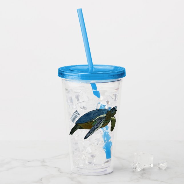 Verre En Acrylique Sea turtle cartoon (Devant glace)