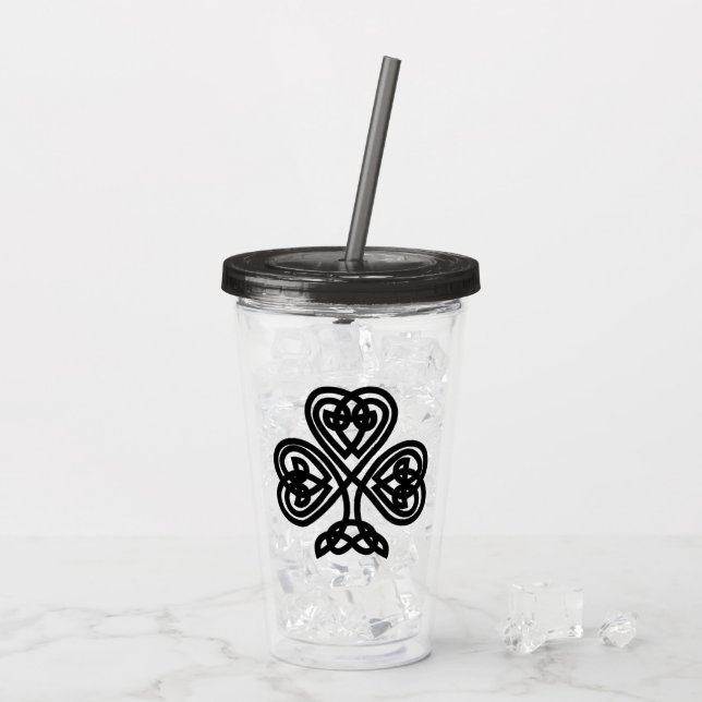 Verre En Acrylique Shamrock celte (Dos glace)
