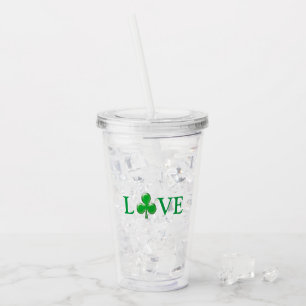 Verre En Acrylique Shamrock de la Saint-Patrick de l'Irish Love Green
