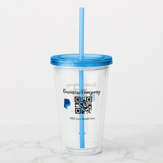 Verre En Acrylique Simple entreprise site web code-barres QR ajouter  (Devant)