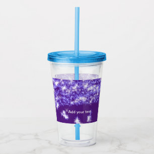 Verre En Acrylique Simple pailleté violet scintillement étoiles ajout