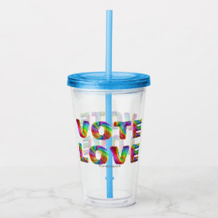 Verre En Acrylique SlipperyJoe vote amour égalité fourrure arc-en-cie