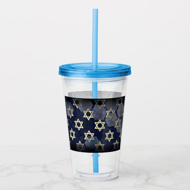 Verre En Acrylique SlipperyJoe's Happy Hanoukka multiple Star de Davi (Devant)