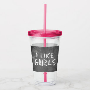 Verre En Acrylique SlipperyJoe's J'aime les filles tableau noir sale