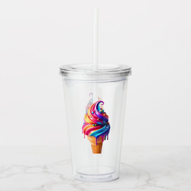Verre En Acrylique SlipperyJoe's vibrante crème glacée cone classique (Devant)