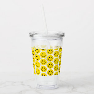 Verre En Acrylique Smile Motif Happy Face Emoji Enfants Amusants