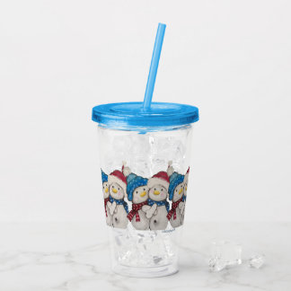 Verre En Acrylique Snowmen Acrylique Tumbler