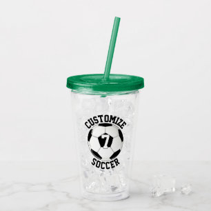 Verre En Acrylique Soccer personnalisé Nom de l'équipe et numéro d