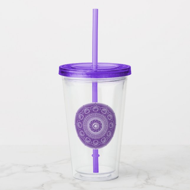 Verre En Acrylique Spirit Dodecahedron Purple Mandala Tumbler (Devant)