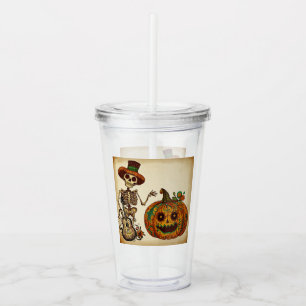Verre En Acrylique Squelette vintage/Jour Citrouille des morts