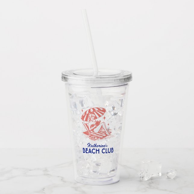 Verre En Acrylique Summer Reading Blue Beach Club Party (Devant glace)