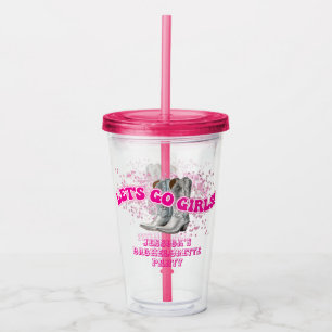 Verre En Acrylique Super Fête de Bachelorette Western Groovy Filles