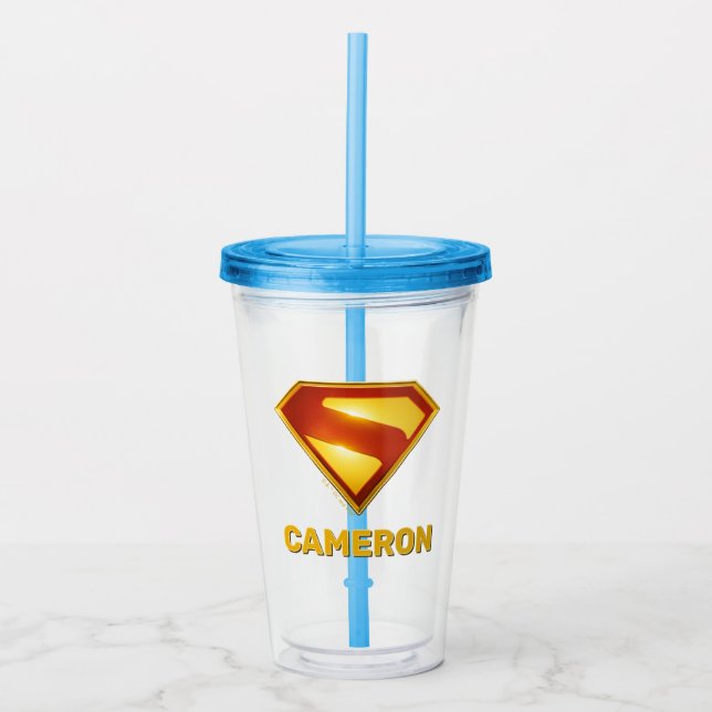 Verre En Acrylique Superman Golden S Shield brillance (Devant)