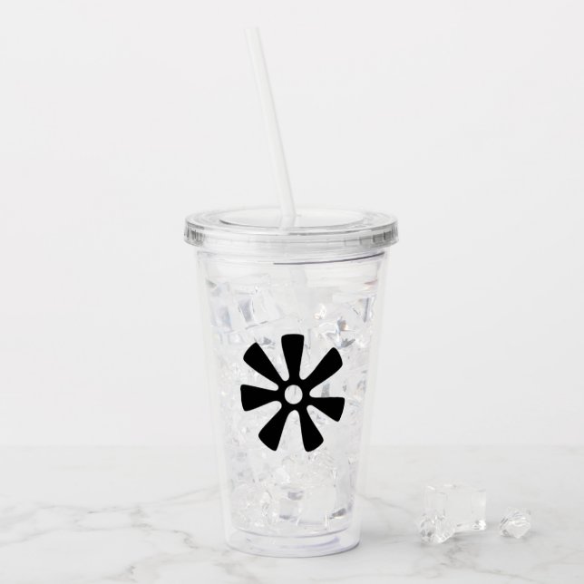 Verre En Acrylique Symbole Adinkra (Sagesse) Tumbler (Devant glace)