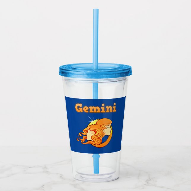 Verre En Acrylique Symbole de Gemini  (Devant)