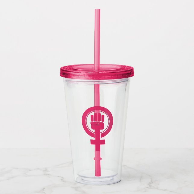 Verre En Acrylique Symbole de résistance des femmes (Devant)