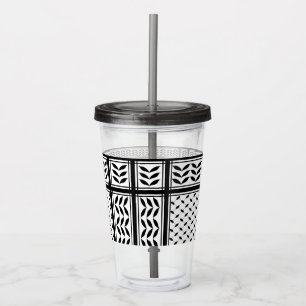 Verre En Acrylique Symbole Keffiyeh de la Palestine Motif de résistan